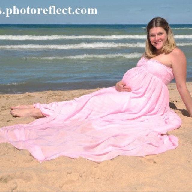 Maternity Strapless Chiffon With Court Train