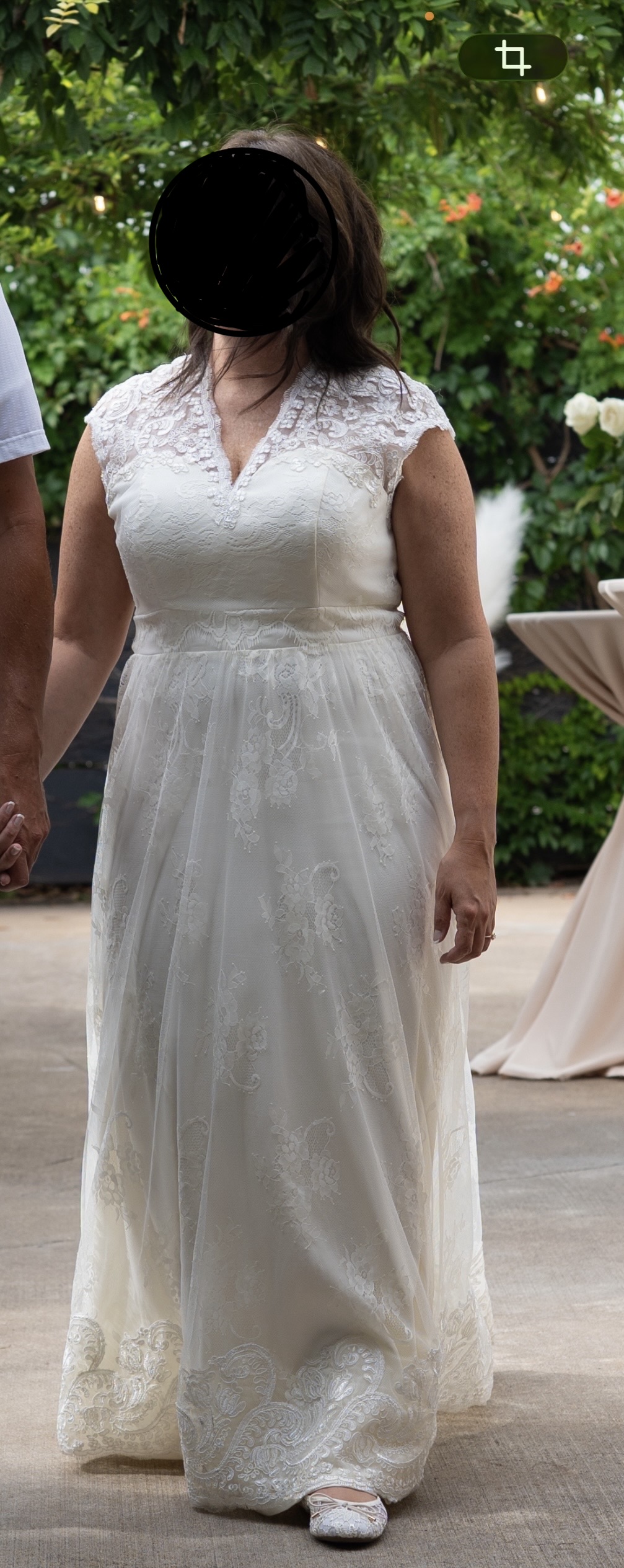 Country Lace A-Line Summer Wedding Dress Beach Boho Casual V-Neck Floor Length Mature Bridal Gown