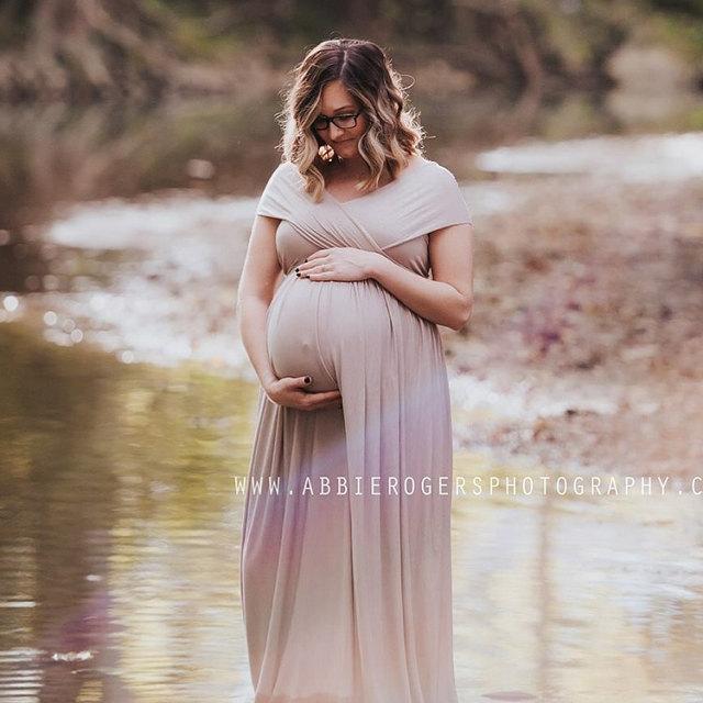 Maternity Gown Long Infinity Maternity The Wrap Babydoll Dress