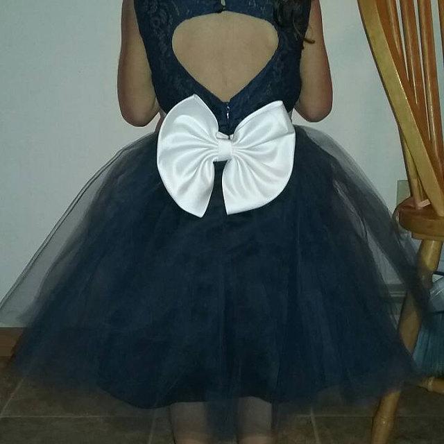 Lace Strap Scoop Neck Tulle Dress With Bow Sash