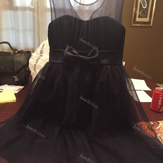Navy Blue Sleeveless Jewel Neck Tulle Flower Girl Infant Party Dress