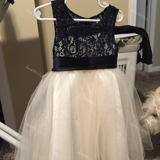 strapped Lace Top Tulle Dress With Pleated and Sash Ribbon