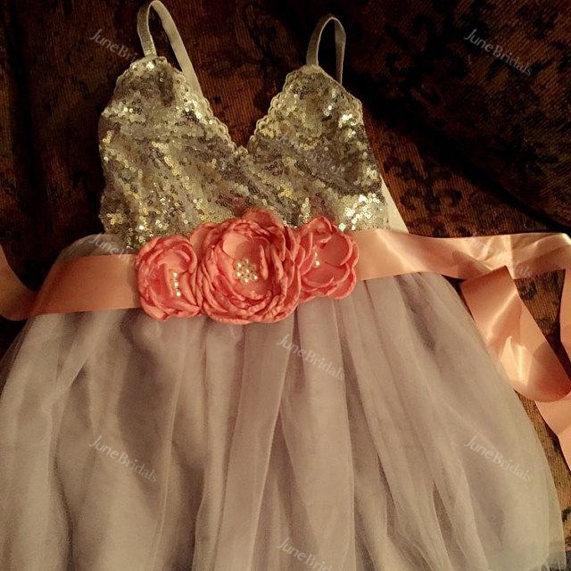 Mini Spaghetti Strap Tulle Dress With Sequins&Flower