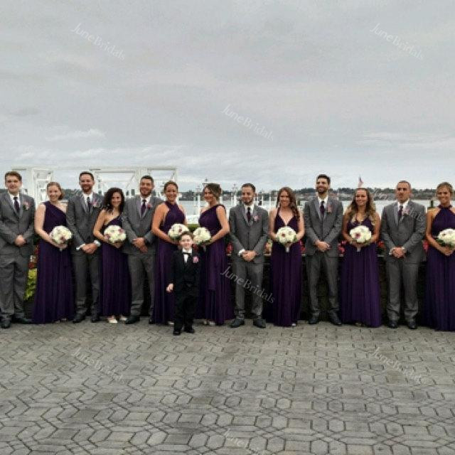 Purple Floor-length Jersey Dress