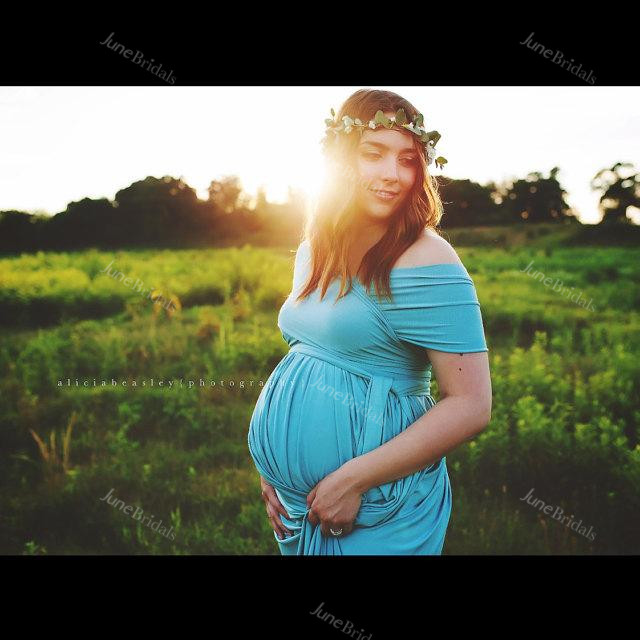 Maternity Gown Long Infinity Maternity The Wrap Babydoll Dress
